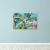 Blue Reliefs Canvas Afdruk (Insitu (Houten vloer))