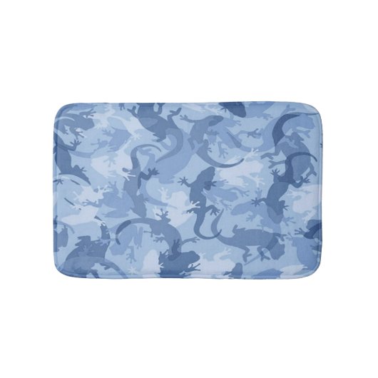 Blue Reptile Camouflage Bath Mat (Voorkant)