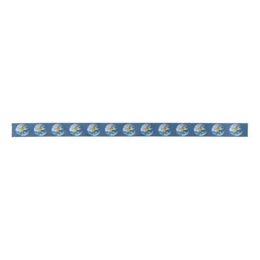 Blue Respect Planet Earth Ribbon Lint (Voorkant)