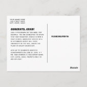 Blue Retro '70s Afstudeerder 2023 Groovy Afstudere Briefkaart (Achterkant)