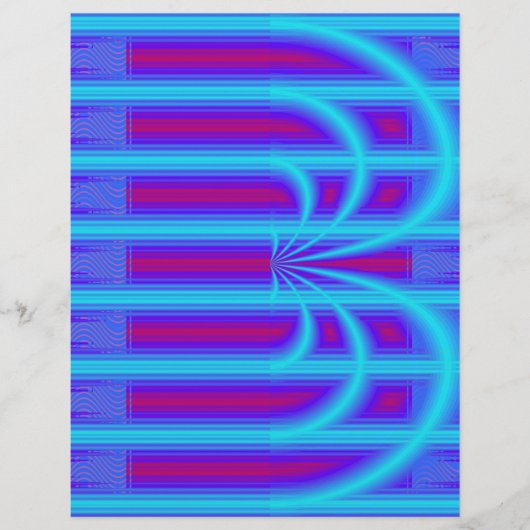 Blue Retro Cathedral Bulk Scrapbook Paper Pages Flyer (Voorkant)