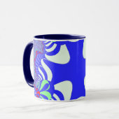 Blue Retro Cross Mok (Voorkant links)
