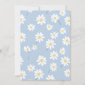 Blue Retro Daisy Coquette 1st Birthday Invitation (Dos)