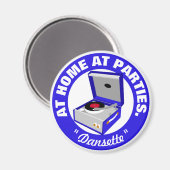 Blue Retro Dansette platenspeler Magnet Magneet (Voorkant / Achterkant)