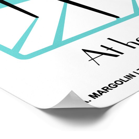 Blue Retro Dansette platenspeler Pop Art poster (Hoek)