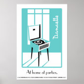 Blue Retro Dansette platenspeler Pop Art poster (Voorkant)