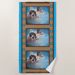 Blue Retro Film Strip Photo Beach Towel Strandlaken