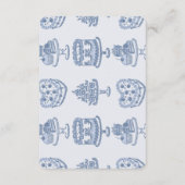 Blue Retro Heart Coquette Cake Registry Insert Informatiekaartje (Achterkant)