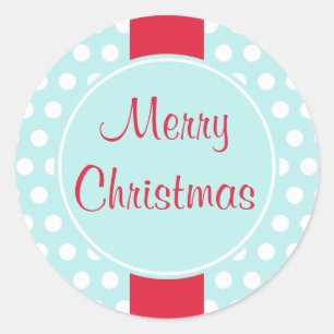 Blue Retro Merry Stickers