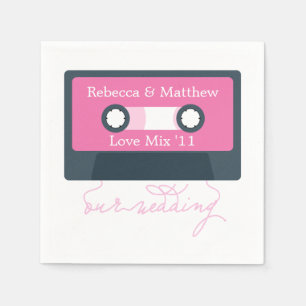 Blue Retro Mixtape Wedding Servet