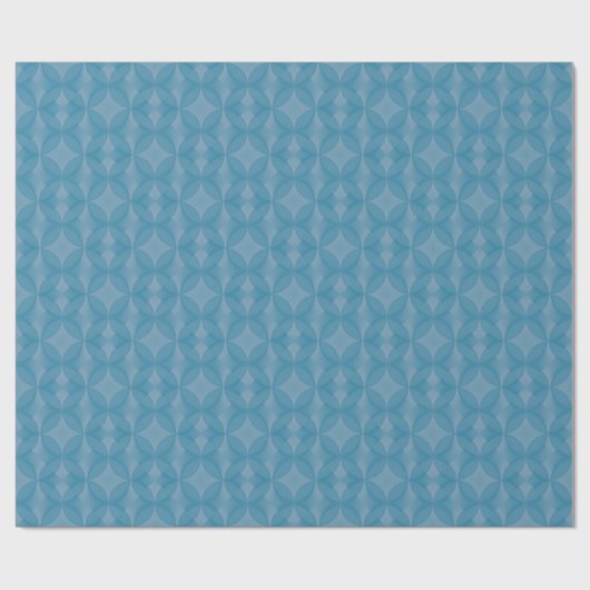 Blue Retro Patterned Cadeaupapier (Vlak)