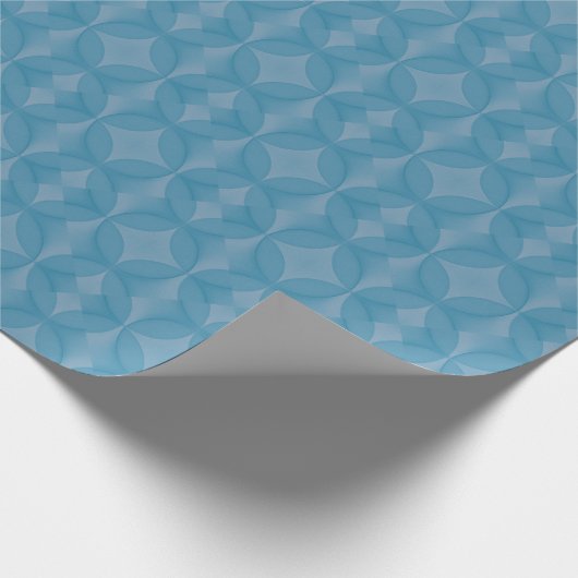 Blue Retro Patterned Cadeaupapier (Hoek)