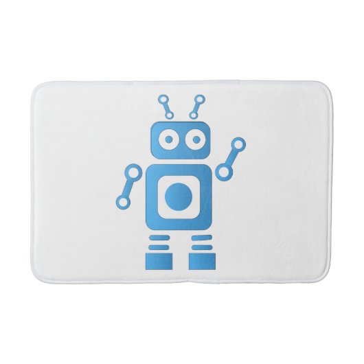 Blue Retro Robot Badmat (Voorkant)