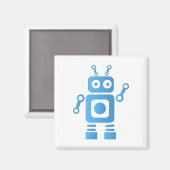Blue Retro Robot Magneet (Voorkant / Achterkant)