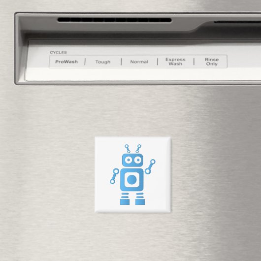 Blue Retro Robot Magneet (Insitu (Vaatwasser))