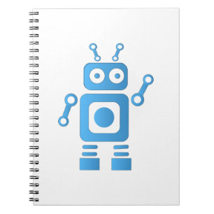 Blue Retro Robot Notitieboek