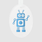 Blue Retro Robot Ornament (voorkant)