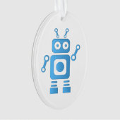 Blue Retro Robot Ornament (voorkant)