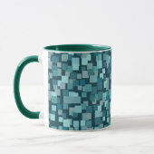 Blue Retro Squares Mok (Links)