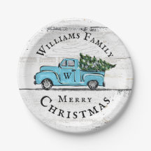 Blue Retro Truck Custom Paper Bord