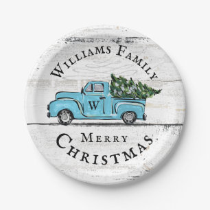 Blue Retro Truck Custom Paper Bord