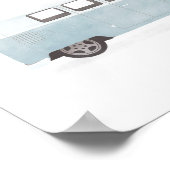 Blue Retro Van Nursery Decor Poster (Hoek)