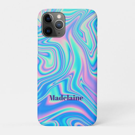 Blue Retro Wave Persoonlijk Case-Mate iPhone Case (Achterkant)