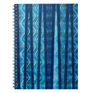 Blue Retro Wave Unique Cool Patroon Notitieboek