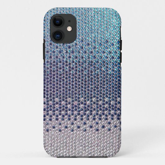 Blue Rhinestone Glitter Bling iPhone 5 Hoesje (Achterkant)