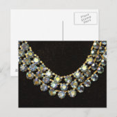 Blue Rhinestone  Ketting Briefkaart (Voorkant / Achterkant)