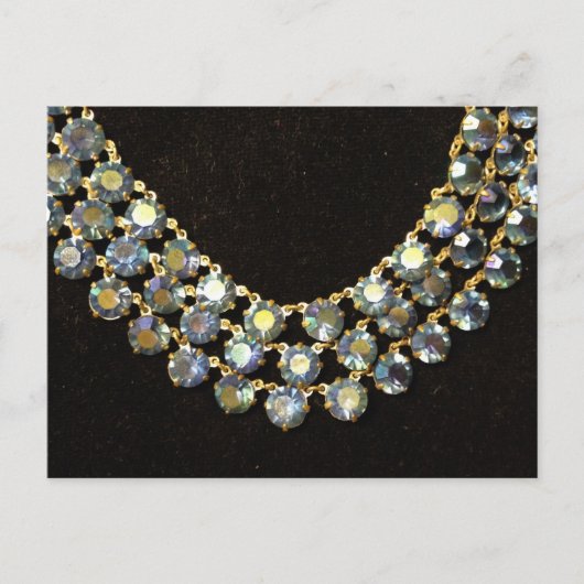 Blue Rhinestone  Ketting Briefkaart (Voorkant)