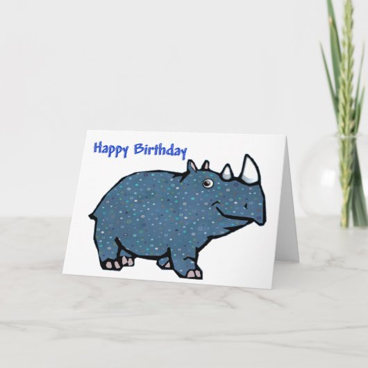 Blue Rhino Happy Birthday Kaart (Voorkant)