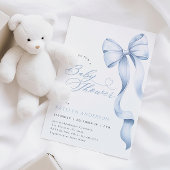 Blue Ribbon Baby shower Uitnodiging