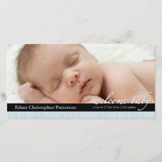 Blue Ribbon Boy Baby Faire-part de naissance Photo