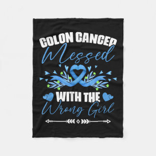 Blue Ribbon Colon Cancer Girl Survivor Colorectal Fleece Deken