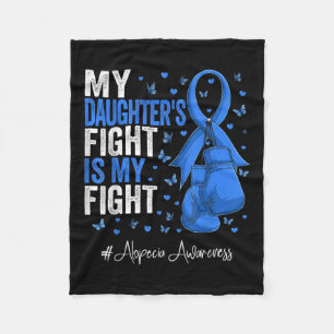 Blue Ribbon Daughter Alopecia Awareness Fleece Deken
