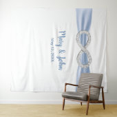 Blue Ribbon Diamond Infinity Wedding Achtergrond Wandkleed (In Situ (horizontaal))