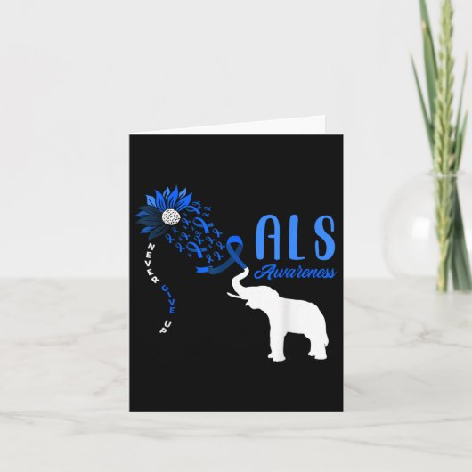 Blue Ribbon Elephant als Warrior Support als AWARE Kaart (Voorkant)