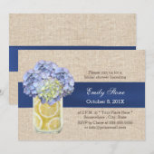 Blue Ribbon Hydrangea & Mason Jar Vrijgezellenfees Kaart (Voorkant / Achterkant)