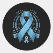 Blue Ribbon Prostate Cancer Awareness Survivor Ronde Sticker (Voorkant)