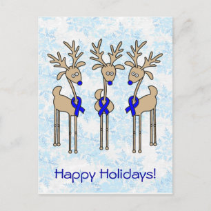 Blue Ribbon Reindeer Feestdagenkaart