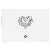 Blue Ribbon Silver Swans Folted Table Place Card (Achterkant Horizontaal)