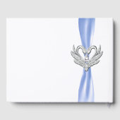 Blue Ribbon Silver Swans Mariage Livre d'or (Verso)