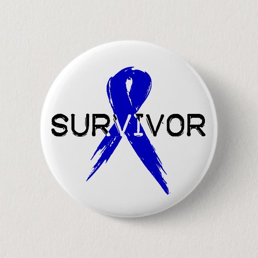 Blue Ribbon - Survivor Ronde Button 5,7 Cm (Voorkant)