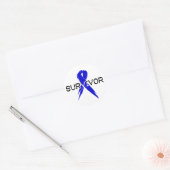 Blue Ribbon - Survivor Ronde Sticker (Envelop)