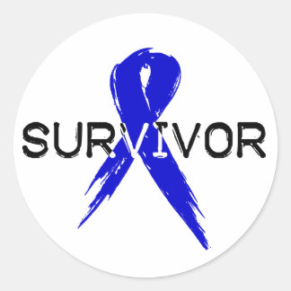 Blue Ribbon - Survivor Ronde Sticker