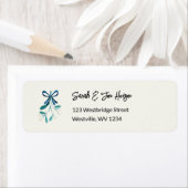 Blue Ribbon Tied Mistletoe Etiket (Insitu)