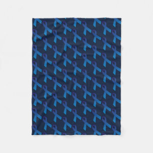 Blue Ribbon Tiled Pattern Crohn's disease awarenes Fleece Deken