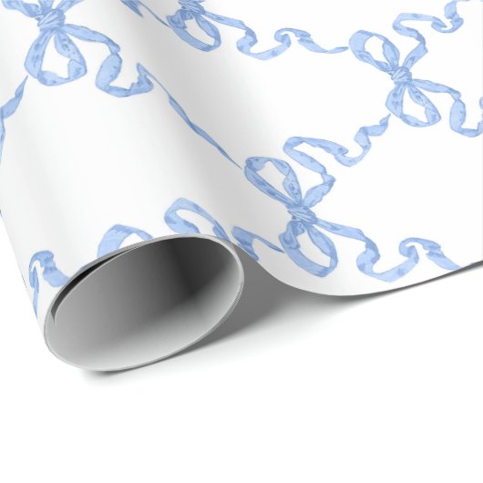 Blue Ribbon Trellis Cadeaupapier (Rol Hoek)