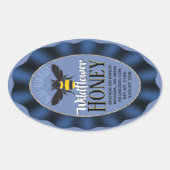 Blue Ribbon Wildflower Honey Ovale Sticker (Voorkant)